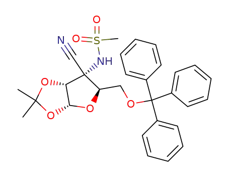 3-amino-3-C-cyano-3-deoxy-1,2-O-isopropylidene-3-N-methanesulfonyl-5-O-trityl-α-D-ribofuranose