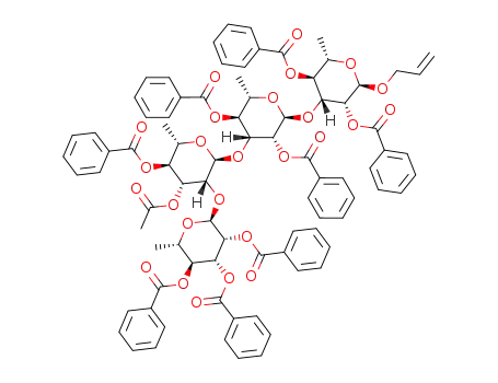 allyl 2,3,4-tri-O-benzoyl-α-L-rhamnopyranosyl-(1->2)-3-O-acetyl-4-O-benzoyl-α-L-rhamnopyranosyl-(1->3)-2,4-di-O-benzoyl-α-L-rhamnopyranosyl-(1->3)-2,4-di-O-benzoyl-α-L-rhamnopyranoside