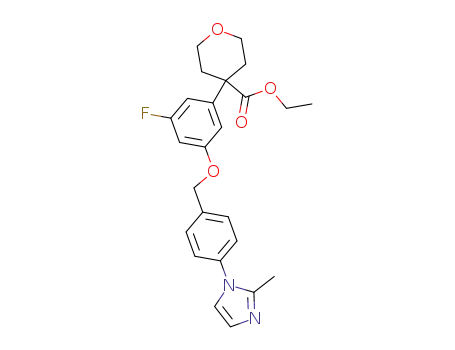2H-Pyran-4-carboxylic acid,
4-[3-fluoro-5-[[4-(2-methyl-1H-imidazol-1-yl)phenyl]methoxy]phenyl]tetra
hydro-, ethyl ester