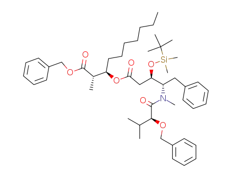 benzyl (2S,3R)-3-((3R,4S)-4-(N-((S)-2-benzyloxy-3-methylbutanoyl)-N-methylamino)-3-tert-butyldimethylsilyloxy-5-phenylpentanoyloxy)-2-methyldecanoate