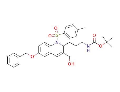 {3-[6-benzyloxy-3-hydroxymethyl-1-(toluene-4-sulfonyl)-1,2-dihydro-quinolin-2-yl]-propyl}-carbamic acid <i>tert</i>-butyl ester