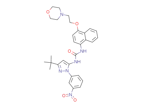 1-[2-(3-nitrophenyl)-5-tert-butyl-2H-pyrazol-3-yl]-3-[4-(2-morpholin-4-yl-ethoxy)naphthalen-1-yl]-urea