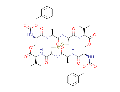 benzyl N-(11,24-dimethyl-2,5,9,12,15,18,22,25-octaoxo-8-phenylmethoxycarbonylamino-4,17-dipropan-2-yl-6,19-dioxa-28,29-dithia-3,10,13,16,23,26-hexazabicyclo[12.12.4]triacont-21-yl)carbamate cas  63520