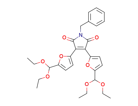 Molecular Structure of 853649-33-9 (3,4-bis[5-(diethoxymethyl)fur-2-yl]-2,5-dihydro-1-benzyl-1H-pyrrole-2,5-dione)