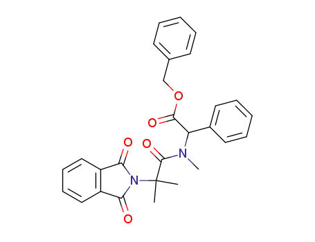 Molecular Structure of 862306-56-7 ({[2-(1,3-dioxo-1,3-dihydro-isoindol-2-yl)-2-methyl-propionyl]-methyl-amino}-phenyl-acetic acid benzyl ester)