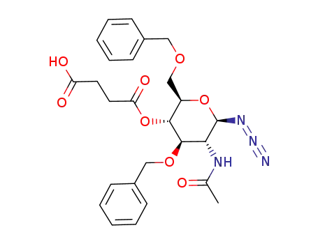 Molecular Structure of 522634-51-1 (2-acetamido-3,6-di-O-benzyl-4-O-succinoyl-2-deoxy-β-D-glucopyranosyl azide)
