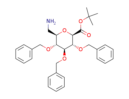 (2R,3R,4S,5R,6R)-6-Aminomethyl-3,4,5-tris-benzyloxy-tetrahydro-pyran-2-carboxylic acid tert-butyl ester