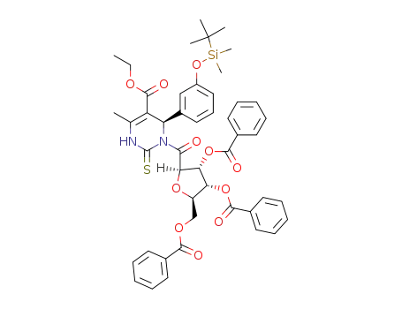 (R)-3-((2R,3R,4R,5R)-3,4-Bis-benzoyloxy-5-benzoyloxymethyl-tetrahydro-furan-2-carbonyl)-4-[3-(tert-butyl-dimethyl-silanyloxy)-phenyl]-6-methyl-2-thioxo-1,2,3,4-tetrahydro-pyrimidine-5-carboxylic acid ethyl ester
