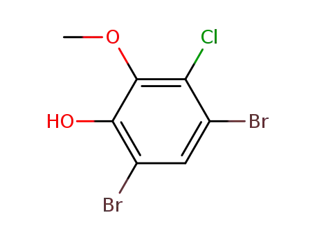 Molecular Structure of 602326-16-9 (Phenol, 4,6-dibromo-3-chloro-2-methoxy-)