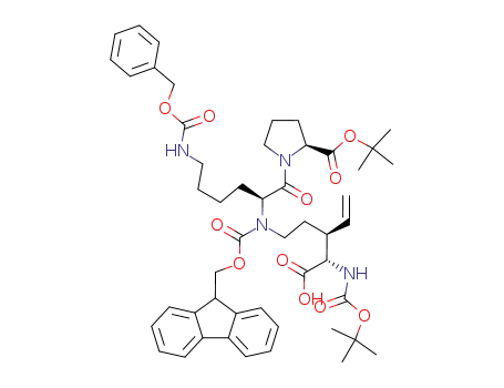 (2S,2'S,3''S,2'''S)-1-{6'-benzyloxycarbonylamino-2'-[[3'''-(tert-butoxycarbonylamino-carboxy-methyl)-pent-4'''-enyl]-(9H-fluoren-9-ylmethoxycarbonyl)-amino]-hexanoyl}-pyrrolidine-2-carboxylic acid tert-butyl ester