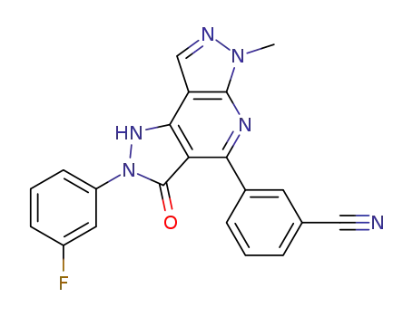 3-[2-(3-fluoro-phenyl)-6-methyl-3-oxo-1,2,3,6-tetrahydro-1,2,5,6,7-pentaaza-<i>as</i>-indacen-4-yl]-benzonitrile