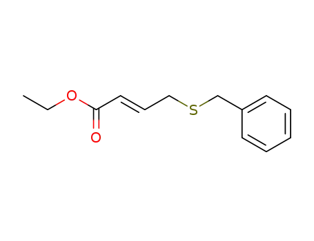 Molecular Structure of 603953-00-0 (2-Butenoic acid, 4-[(phenylmethyl)thio]-, ethyl ester, (2E)-)