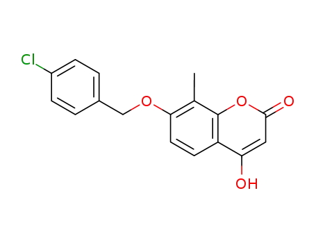 2H-1-Benzopyran-2-one,
7-[(4-chlorophenyl)methoxy]-4-hydroxy-8-methyl-