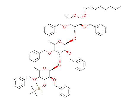 octyl 2,4-di-O-benzyl-3-O-tert-butyldimethylsilyl-α-L-fucopyranosyl-(1->3)-2,4-di-O-benzyl-α-L-fucopyranosyl-(1->3)-2,4-di-O-benzyl-β-L-fucopyranoside