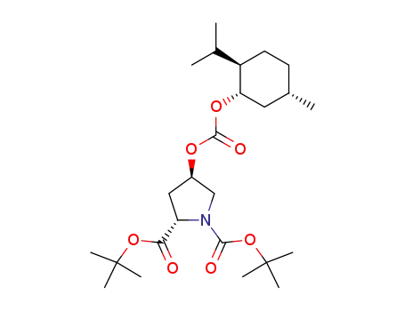 Molecular Structure of 865303-09-9 ((2S,4R)-di-tert-butyl 4-{[(1S,2R,5S)-2-isopropyl-5-methylcyclohexyloxy]carbonyloxy}pyrrolidine-1,2-dicarboxylate)