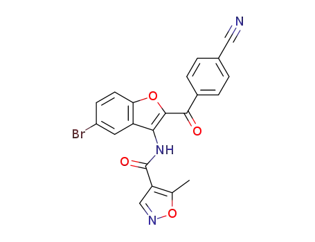4-Isoxazolecarboxamide,
N-[5-bromo-2-(4-cyanobenzoyl)-3-benzofuranyl]-5-methyl-