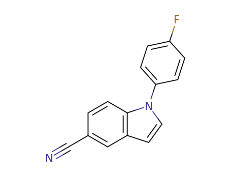 Molecular Structure of 138900-18-2 (1H-Indole-5-carbonitrile, 1-(4-fluorophenyl)-)