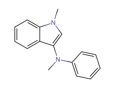 Molecular Structure of 30065-72-6 (N,1-DiMethyl-N-phenyl-1H-indol-3-aMine)
