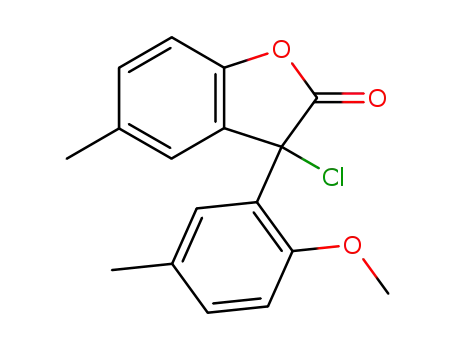 Molecular Structure of 845532-82-3 (2(3H)-Benzofuranone, 3-chloro-3-(2-methoxy-5-methylphenyl)-5-methyl-)