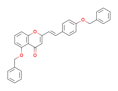 Molecular Structure of 652539-36-1 (4H-1-Benzopyran-4-one,
5-(phenylmethoxy)-2-[(1E)-2-[4-(phenylmethoxy)phenyl]ethenyl]-)