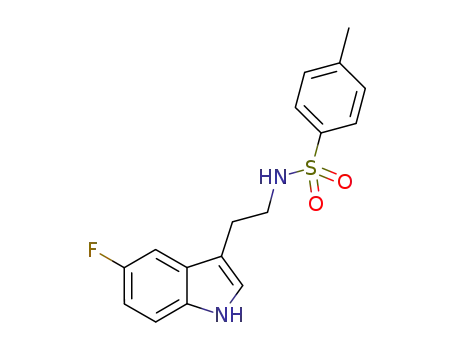 Molecular Structure of 1024493-18-2 (N-(2-(5-fluoro-1H-indol-3-yl)ethyl)-4-methylbenzenesulfonamide)