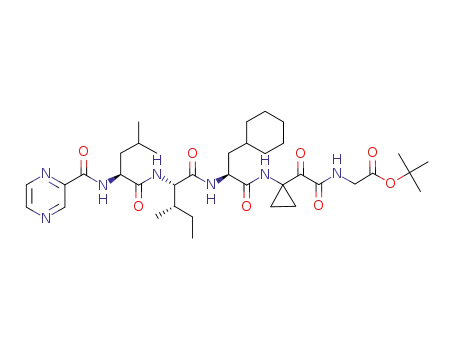 (2-{1-[(S)-3-Cyclohexyl-2-((2S,3S)-3-methyl-2-{(S)-4-methyl-2-[(pyrazine-2-carbonyl)-amino]-pentanoylamino}-pentanoylamino)-propionylamino]-cyclopropyl}-2-oxo-acetylamino)-acetic acid tert-butyl ester