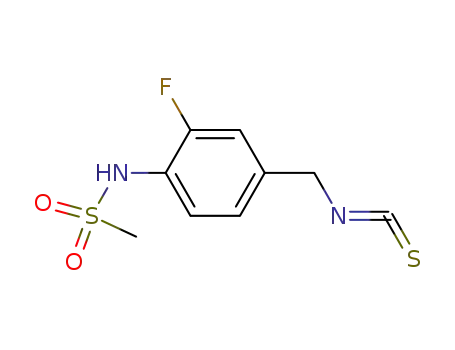Molecular Structure of 565448-37-5 (3-fluoro-4-(MethylsulfonylaMino)benzyl isothiocyanate)
