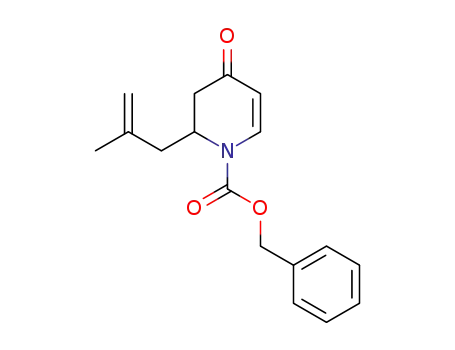 Molecular Structure of 630115-82-1 (1(2H)-Pyridinecarboxylic acid,
3,4-dihydro-2-(2-methyl-2-propenyl)-4-oxo-, phenylmethyl ester)