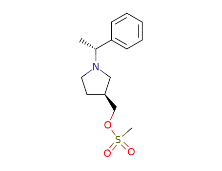 Molecular Structure of 252051-25-5 ((3S,1'R)-1-(1'-phenylethyl)-3-methanesulfonyloxymethylpyrrolidine)