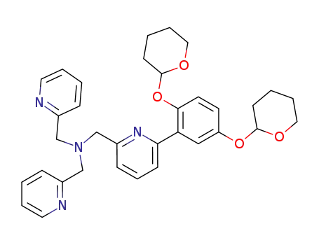 Molecular Structure of 510716-43-5 (bis(2-pyridylmethyl){6-[2',5'-bis(tetrahydropyranyloxy)phenyl]-2-pyridylmethyl}amine)