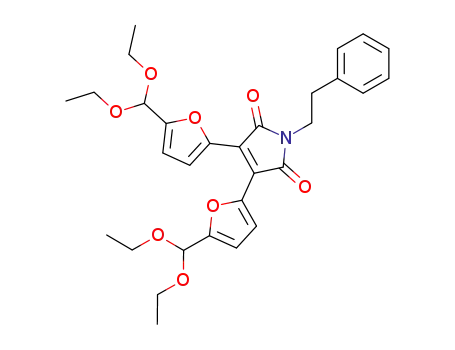 3,4-bis-(5-diethoxymethyl-furan-2-yl)-1-phenethyl-pyrrole-2,5-dione