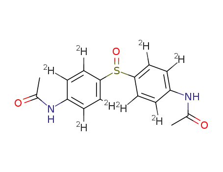 Molecular Structure of 557794-36-2 (4,4'-DI-N-ACETYLAMINO-DIPHENYLSULFOXIDE-D8)