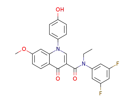 1-(4-hydroxy-phenyl)-7-methoxy-4-oxo-1,4-dihydro-quinoline-3-carboxylic acid (3,5-difluoro-phenyl)-ethyl-amide