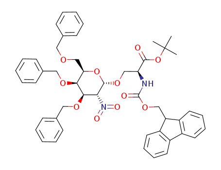 O-(3,4,6-tri-O-benzyl-2-deoxy-2-nitro-α-D-galactopyranosyl)-N-(fluorenylmethoxycarbonyl)-L-serine tert-butyl ester