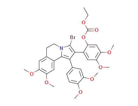 carbonic acid 2-[3-bromo-1-(3,4-dimethoxy-phenyl)-8,9-dimethoxy-5,6-dihydro-pyrrolo[2,1-<i>a</i>]isoquinolin-2-yl]-4,5-dimethoxy-phenyl ester ethyl ester