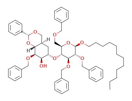 dodecyl 3-O-benzyl-4,6-O-benzylidene-5a-carba-α-D-mannopyranosyl-(1->4)-2,3,6-tri-O-benzyl-β-D-glucopyranoside
