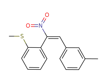 Molecular Structure of 728895-67-8 (Benzene, 1-[(1E)-2-(3-methylphenyl)-1-nitroethenyl]-2-(methylthio)-)