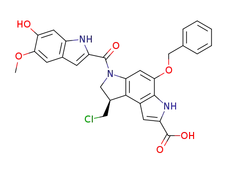 3-[(6-hydroxy-5-methoxyindol-2-yl)carbonyl]-(1R)-(chloromethyl)-5-benzyloxy-1,2-dihydro-3H-pyrrolo[3,2-e]indole-7-carboxylic acid
