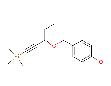 Molecular Structure of 676548-86-0 (Silane, [(3S)-3-[(4-methoxyphenyl)methoxy]-5-hexen-1-ynyl]trimethyl-)