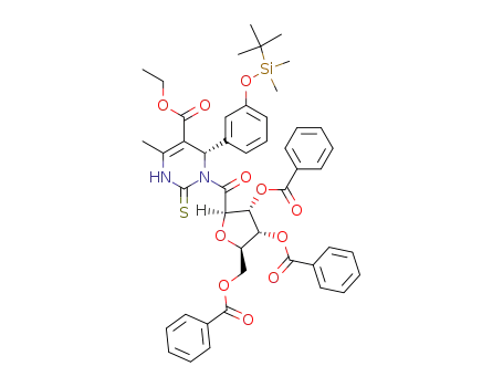 (S)-3-((2R,3R,4R,5R)-3,4-Bis-benzoyloxy-5-benzoyloxymethyl-tetrahydro-furan-2-carbonyl)-4-[3-(tert-butyl-dimethyl-silanyloxy)-phenyl]-6-methyl-2-thioxo-1,2,3,4-tetrahydro-pyrimidine-5-carboxylic acid ethyl ester