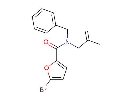Molecular Structure of 583052-98-6 (2-Furancarboxamide,
5-bromo-N-(2-methyl-2-propenyl)-N-(phenylmethyl)-)
