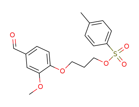 Molecular Structure of 656810-10-5 (Benzaldehyde, 3-methoxy-4-[3-[[(4-methylphenyl)sulfonyl]oxy]propoxy]-)