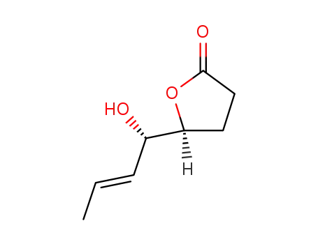 Molecular Structure of 23790-99-0 ((+)-5-[(E)-1-Hydroxy-2-butenyl]tetrahydrofuran-2-one)