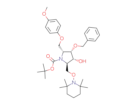 1-Pyrrolidinecarboxylic acid,
3-hydroxy-5-[(4-methoxyphenoxy)methyl]-4-(phenylmethoxy)-2-[[(2,2,6,6-
tetramethyl-1-piperidinyl)oxy]methyl]-, 1,1-dimethylethyl ester,
(2R,3R,4S,5R)-