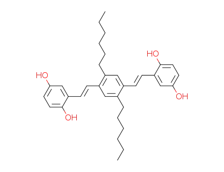 1,4-Benzenediol,
2,2'-[(2,5-dihexyl-1,4-phenylene)di-(1E)-2,1-ethenediyl]bis-