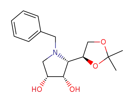 3,4-Pyrrolidinediol,
2-[(4S)-2,2-dimethyl-1,3-dioxolan-4-yl]-1-(phenylmethyl)-, (2S,3S,4R)-