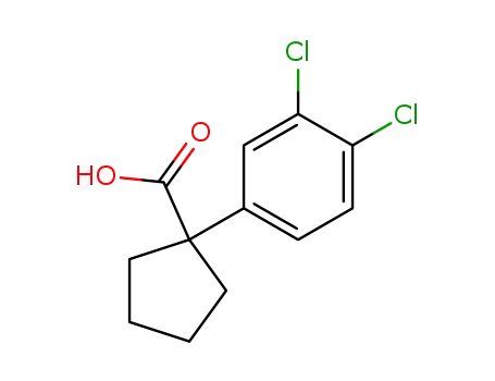 Molecular Structure of 437650-06-1 (1-(3,4-dichlorophenyl)cyclopentane-1-carboxylic acid)