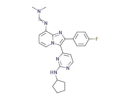 N'-[3-[2-(cyclopentylamino)-4-pyrimidinyl]-2-(4-fluorophenyl)imidazo[1,2-a]pyridin-8-yl]-N,N-dimethylimidoformamide