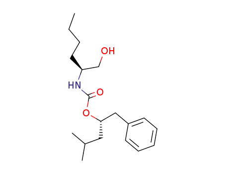Carbamic acid, [(1S)-1-(hydroxymethyl)pentyl]-,
(1S)-3-methyl-1-(phenylmethyl)butyl ester