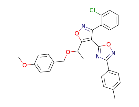 1,2,4-Oxadiazole,
5-[3-(2-chlorophenyl)-5-[1-[(4-methoxyphenyl)methoxy]ethyl]-4-isoxazolyl
]-3-(4-methylphenyl)-